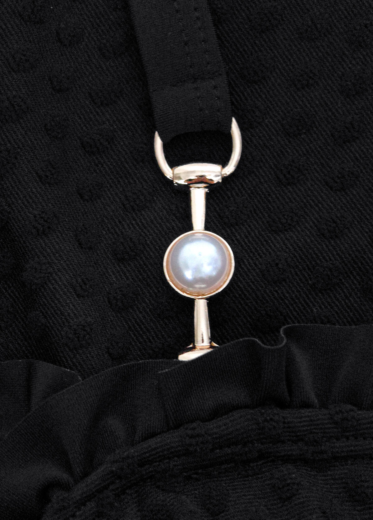 Black swimwear,Plain Color swimwear,ROTITA Black Mid Waisted Frill Bikini Set