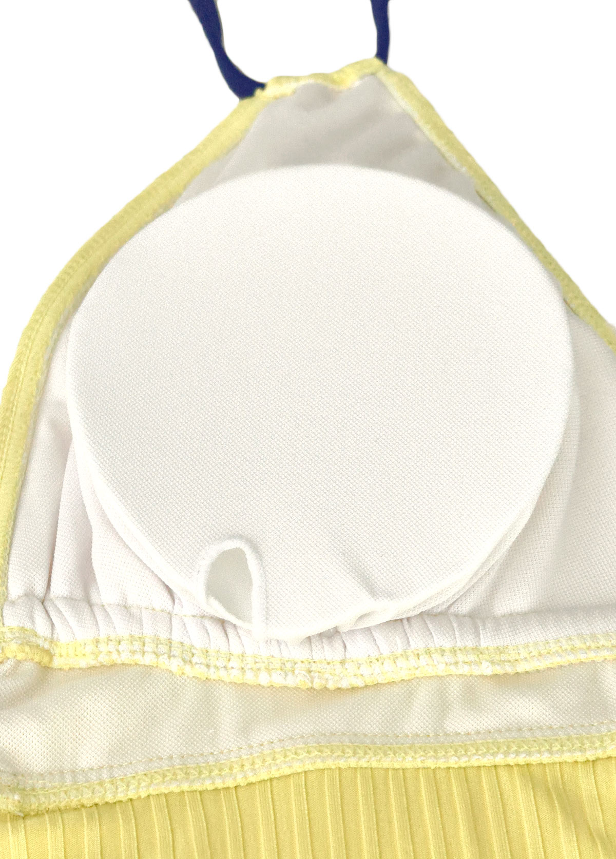 Light Yellow swimwear,Plants swimwear,ROTITA Light Yellow Tropical Plants Print Mid Waisted Tankini Set