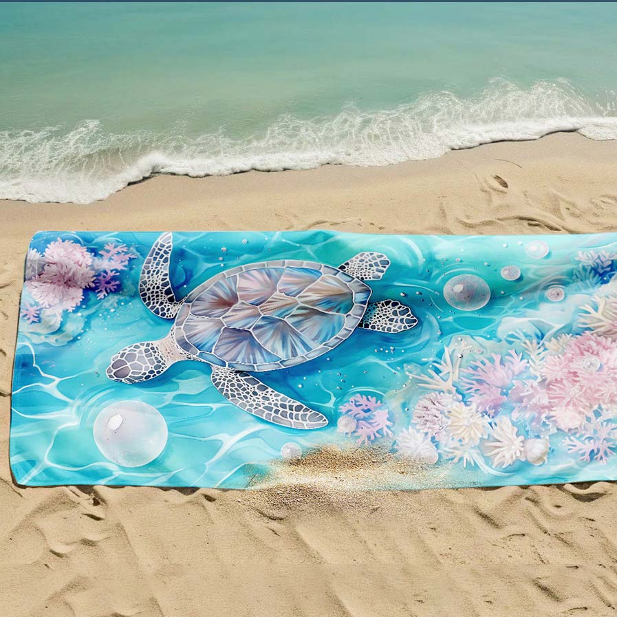 Cyan accessories,Animal Print accessories,Marine Life Print Cyan Beach Blanket