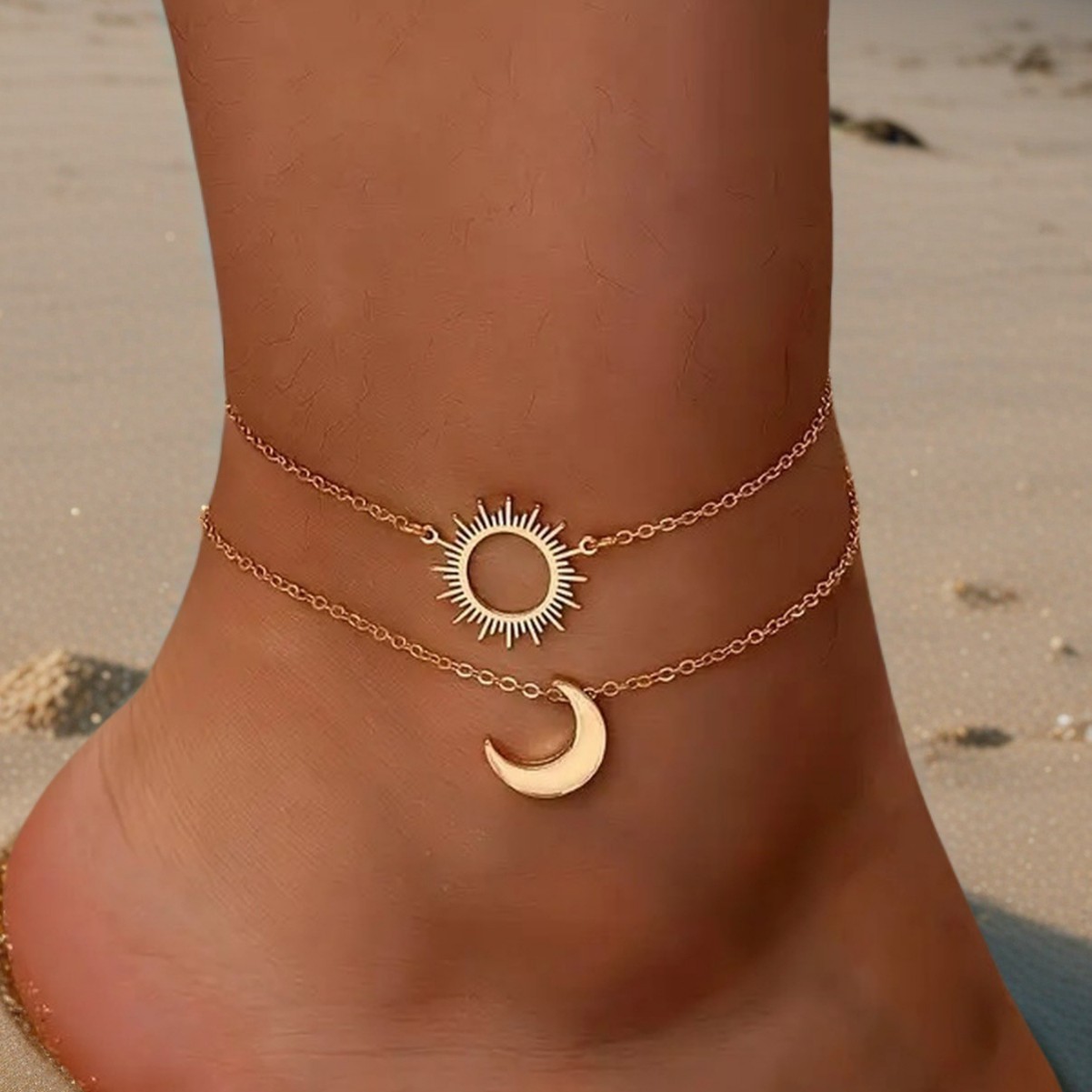 Golden jewelry,Other jewelry,Moon Hollow Golden Sun Anklet Set