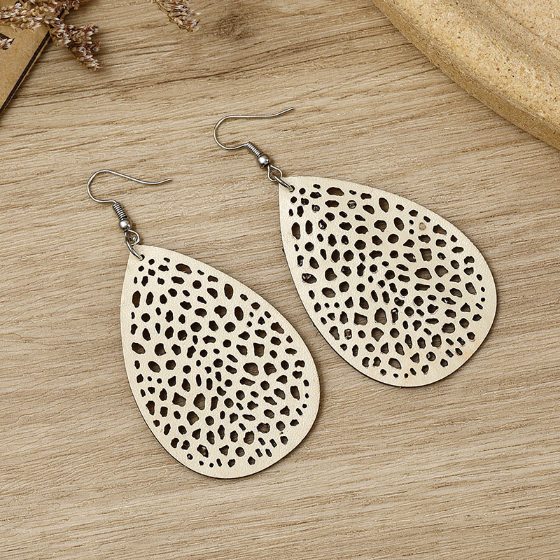 Light Camel jewelry,Droplet Light Camel Faux Leather Earrings