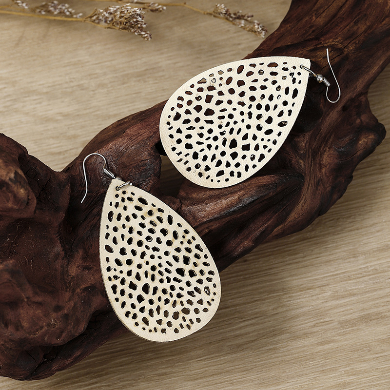 Light Camel jewelry,Droplet Light Camel Faux Leather Earrings