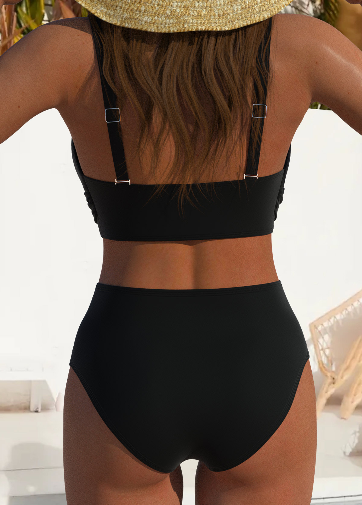 Cyan swimwear,Ombre swimwear,ROTITA Cyan Ombre High Waisted Bikini Set