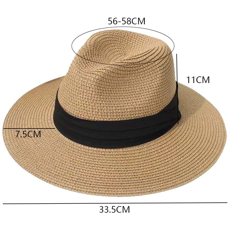 Light Camel accessories,Contrast Color accessories,Light Camel Wide Brim Straw Hat