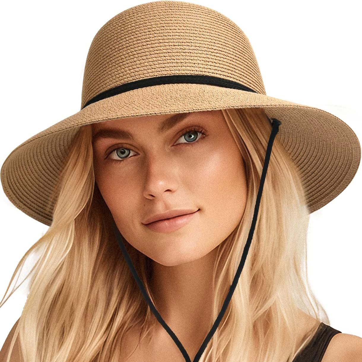 Light Camel accessories,Plain Color accessories,Light Camel Foldable Visor Straw Hat