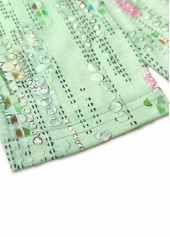 Light Green tops,Geometric tops,Striped tops,Dot tops,ROTITA Criss Cross Geometric Printed Non-sequined Light Green T Shirt