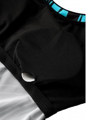 Cyan plus size,Geometric plus size,ROTITA Plus Size Patchwork Geometric Print Mint Green Tankini Set