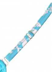 Cyan swimwear,Plants swimwear,ROTITA Tropical Plants Print Ruffle Tankini Set