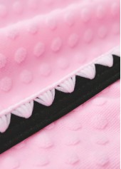 Pink swimwear,Plain Color swimwear,ROTITA V-Neck Contrast Binding Pink Tankini Set