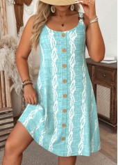 Mint Green dresses,Animal Print dresses,Everyday dresses,Casual dresses,ROTITA Tummy Coverage Marine Life Print Mint Green Strappy Dress