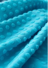 Cyan swimwear,Plain Color swimwear,ROTITA Cut Out Cyan Patchwork One Piece Swimwear