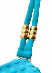 Cyan swimwear,Plain Color swimwear,ROTITA Cut Out Cyan Patchwork One Piece Swimwear