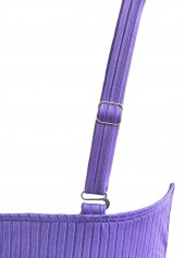 Light Purple swimwear,Floral swimwear,Plants swimwear,ROTITA Light Purple Floral Print High Waisted Tankini Set