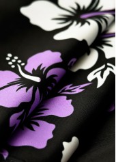 Light Purple plus size,Floral plus size,Plants plus size,ROTITA Plus Size Mid Waisted Floral Print Tankini Set