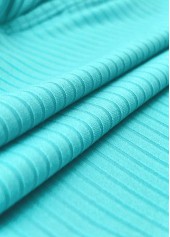 Cyan swimwear,Plants swimwear,ROTITA Cyan Leaf Print Mid Waisted Tankini Set