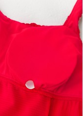 Red swimwear,Tribal swimwear,ROTITA Red Tribal Print Mid Waisted Tankini Set