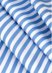 Light Blue swimwear,Striped swimwear,Geometric swimwear,ROTITA Light Blue Ruffle One Shoulder One Piece Swimdress