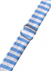 Light Blue swimwear,Striped swimwear,Geometric swimwear,ROTITA Light Blue Ruffle One Shoulder One Piece Swimdress