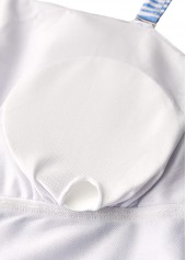 Light Blue swimwear,Striped swimwear,Geometric swimwear,ROTITA Light Blue Ruffle One Shoulder One Piece Swimdress