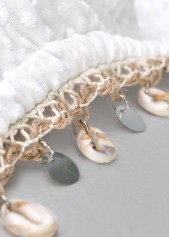 White swimwear,Plain Color swimwear,ROTITA White High Waisted Tie Bikini Set