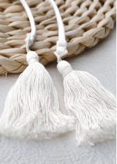 White swimwear,Plain Color swimwear,ROTITA White High Waisted Tie Bikini Set