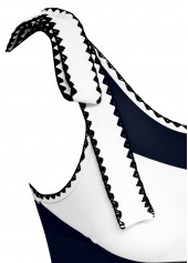 Black swimwear,White swimwear,Striped swimwear,Geometric swimwear,ROTITA Black Striped High Elasticity One Piece Swimwear