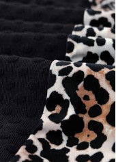 Black swimwear,Leopard swimwear,Animal Print swimwear,ROTITA Black Leopard Mid Waisted Tankini Top