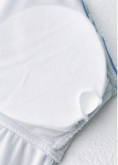 Light Blue swimwear,Striped swimwear,Geometric swimwear,ROTITA Light Blue Striped Mid Waisted Tankini Set