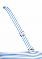 Light Blue swimwear,Striped swimwear,Geometric swimwear,ROTITA Light Blue Striped Mid Waisted Tankini Set