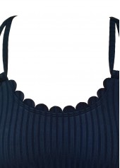 Navy plus size,Plants plus size,ROTITA Plus Size Mid Waisted Tropical Plants Print Tankini Set