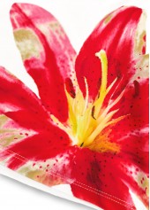 Red swimwear,Floral swimwear,Plants swimwear,ROTITA Red Floral Print Mid Waisted Tankini Set