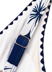 Blue swimwear,Floral swimwear,Plants swimwear,ROTITA Blue Floral Print One Piece Swimwear