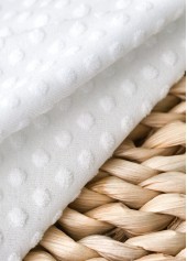 White swimwear,Plain Color swimwear,ROTITA Mid Waisted White V-Neck Bikini Set