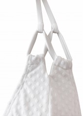 White swimwear,Plain Color swimwear,ROTITA Mid Waisted White V-Neck Bikini Set