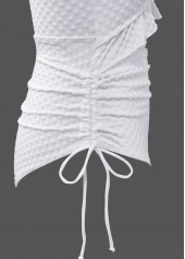 White swimwear,Plain Color swimwear,ROTITA White Ruched Detail One Piece Swimwear