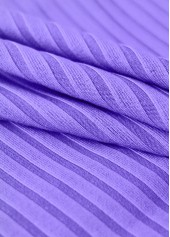 Purple swimwear,Floral swimwear,Plants swimwear,ROTITA Purple Floral Print Mid Waisted Tankini Set