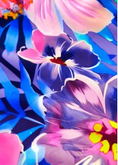 Purple swimwear,Floral swimwear,Plants swimwear,ROTITA Purple Floral Print Mid Waisted Tankini Set