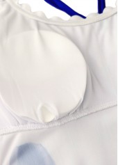 Royal Blue swimwear,Floral swimwear,Plants swimwear,ROTITA Royal Blue Floral Print Mid Waisted Tankini Set