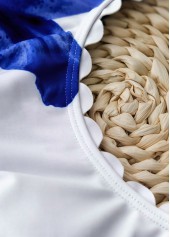 Royal Blue swimwear,Floral swimwear,Plants swimwear,ROTITA Royal Blue Floral Print Mid Waisted Tankini Set