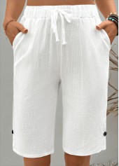 short blanc à jambe droite et taille haute élastique
