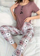 Dark Reddish Purple loungewear,Plaid loungewear,Geometric loungewear,Plaid Dark Reddish Purple Lounge Top and Pants