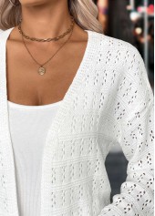 White tops,Plain Color tops,White Light Cardigan