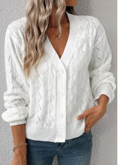 White tops,Plain Color tops,White Light Cardigan