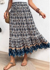 Rotita – A-Linien-Rock mit Tribal-Print mehrfarbig elastischer Taille
