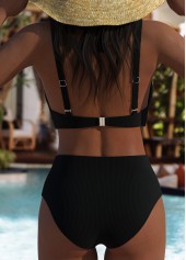 Black swimwear,Leopard swimwear,Animal Print swimwear,ROTITA Black Leopard Mid Waisted Bikini Set