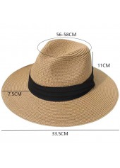 Light Camel accessories,Contrast Color accessories,Light Camel Wide Brim Straw Hat
