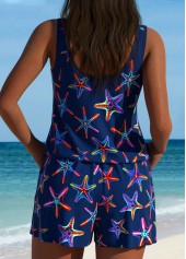 Navy swimwear,Animal Print swimwear,ROTITA Navy Marine Life Print One Piece Swimwear