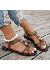 Dark Coffee shoes,Contrast Color shoes,Dark Coffee Color Falt Peep Toe