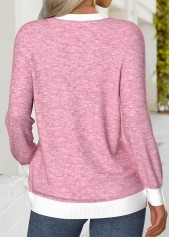 Multi Color tops,Plain Color tops,ROTITA Tummy Coverage Multi Color Round Neck Long Sleeve Sweatshirt