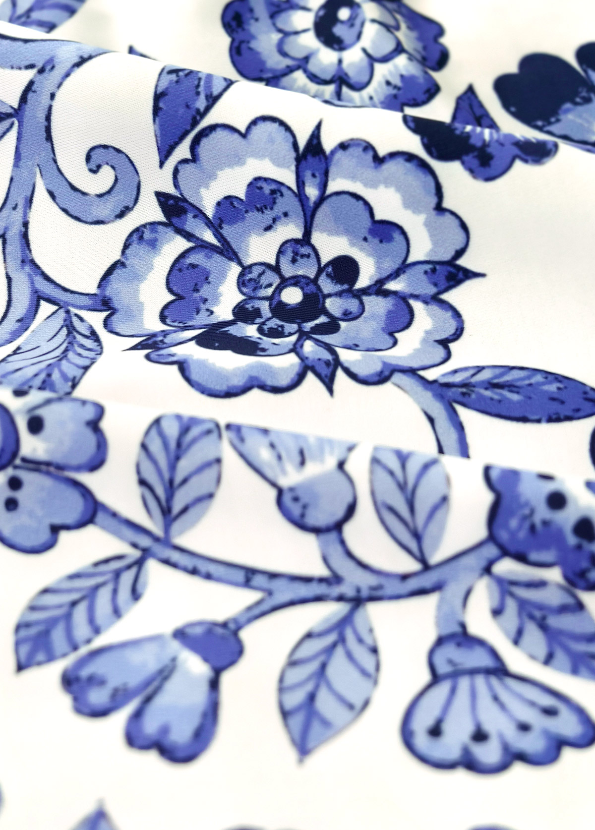 Blue swimwear,Plants swimwear,Floral swimwear,ROTITA Ruched Blue Random Floral Print Tankini Set